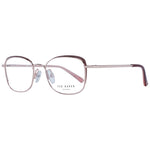Ted Baker Brown Women Glasses Frame with stainless steel full-rim rectangular design and demo lenses.