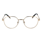 Polaroid Gold Unisex Glasses Frame with metal full-rim design, demo lenses, and panto style. Includes branded case. Size 52-19-140.