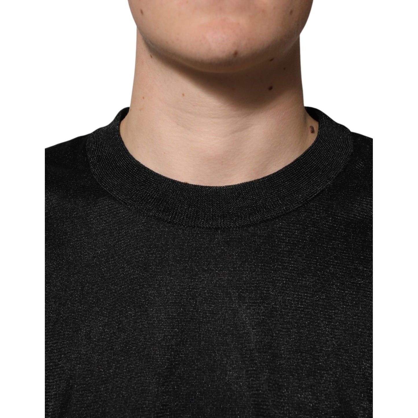 Dolce & Gabbana Black Polyester Pullover Sweatshirt Sweater