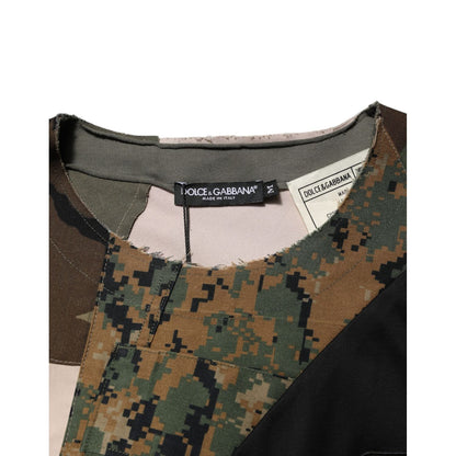 Dolce & Gabbana Multicolor Patchwork Cotton CrewNeck T-shirt