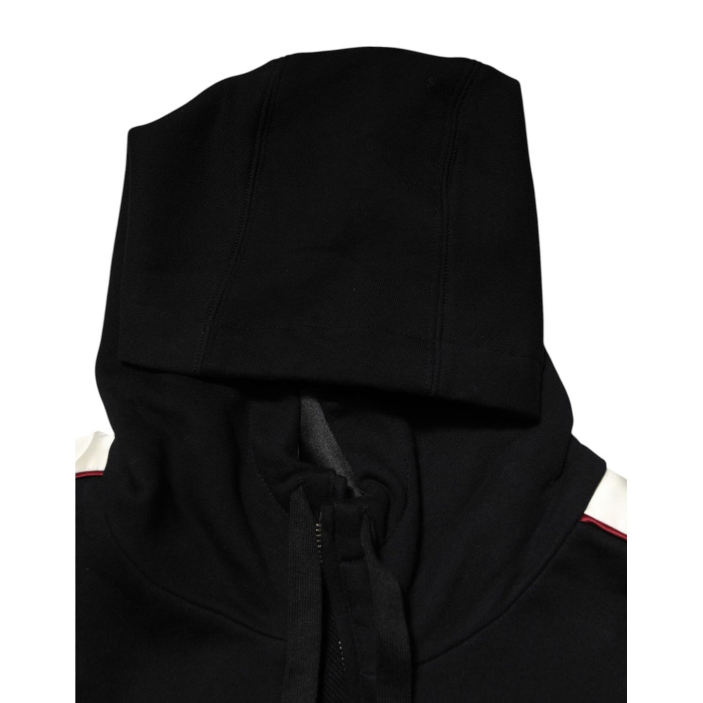 Dolce & Gabbana Black Cotton Plaque Track Cardigan Sweater