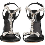 Dolce & Gabbana Black Keira Crystals Heels Sandals Shoes LA12910-41