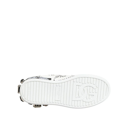 Dolce & Gabbana White Portofino Crystal Sneakers  Shoes