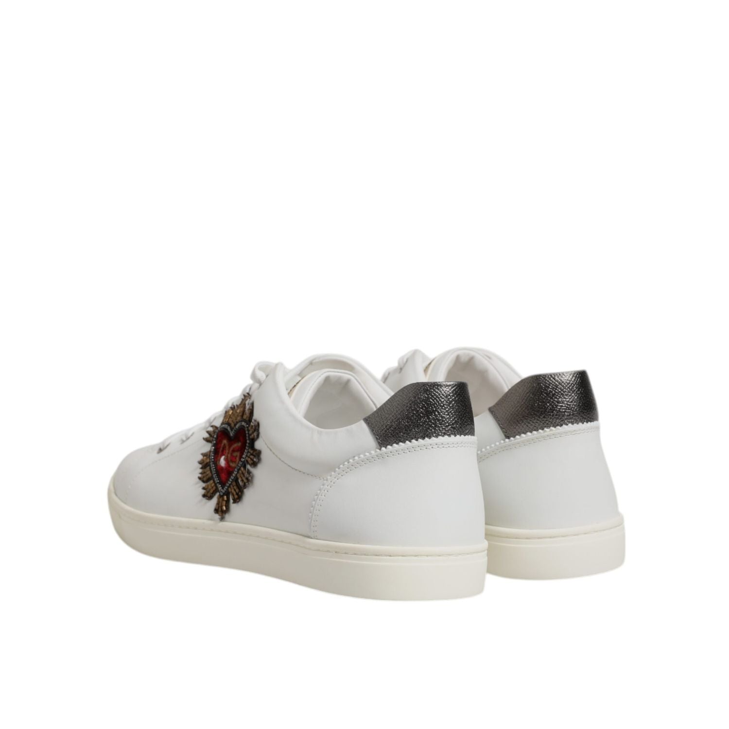 Dolce & Gabbana White Sacred Heart Men Low Top Sneakers Shoes