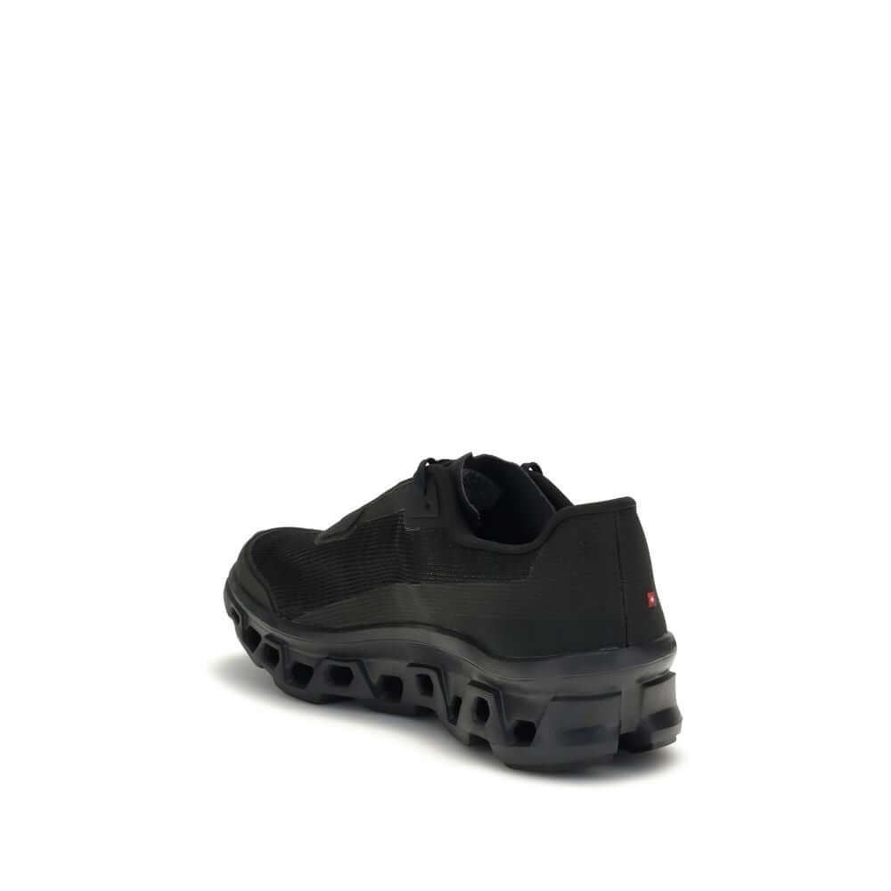 ON Black Recycled Polyester Athletic Sneakers featuring Cloudmonster Void design and innovative cushioning technology.