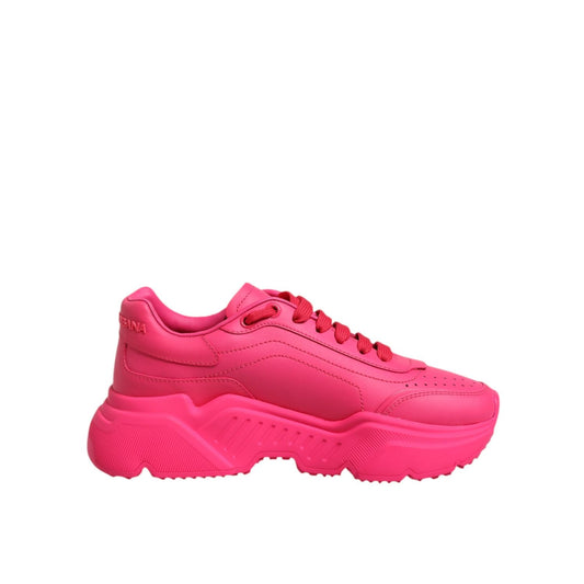 Dolce & Gabbana Pink Leather Daymaster Low Top Sneakers Shoes LA12848-36