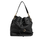 Dolce & Gabbana Black Leather Shoulder Crossbody Bucket Women Borse Bag BAG4493