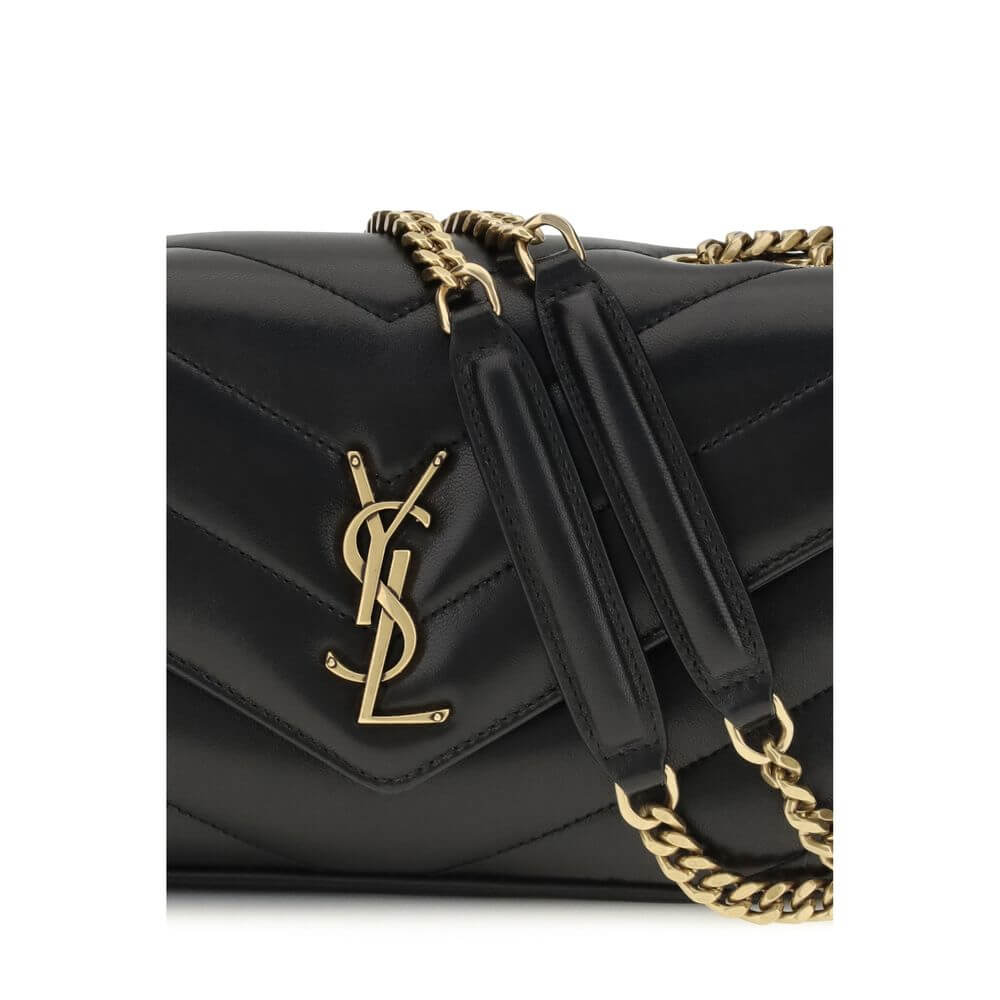 Saint Laurent Black Lamb Ovis Aries Aries Shoulder Bag