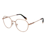 Polaroid Gold Unisex Glasses Frame, full-rim round style, metal material, suitable for any gender, includes branded case.