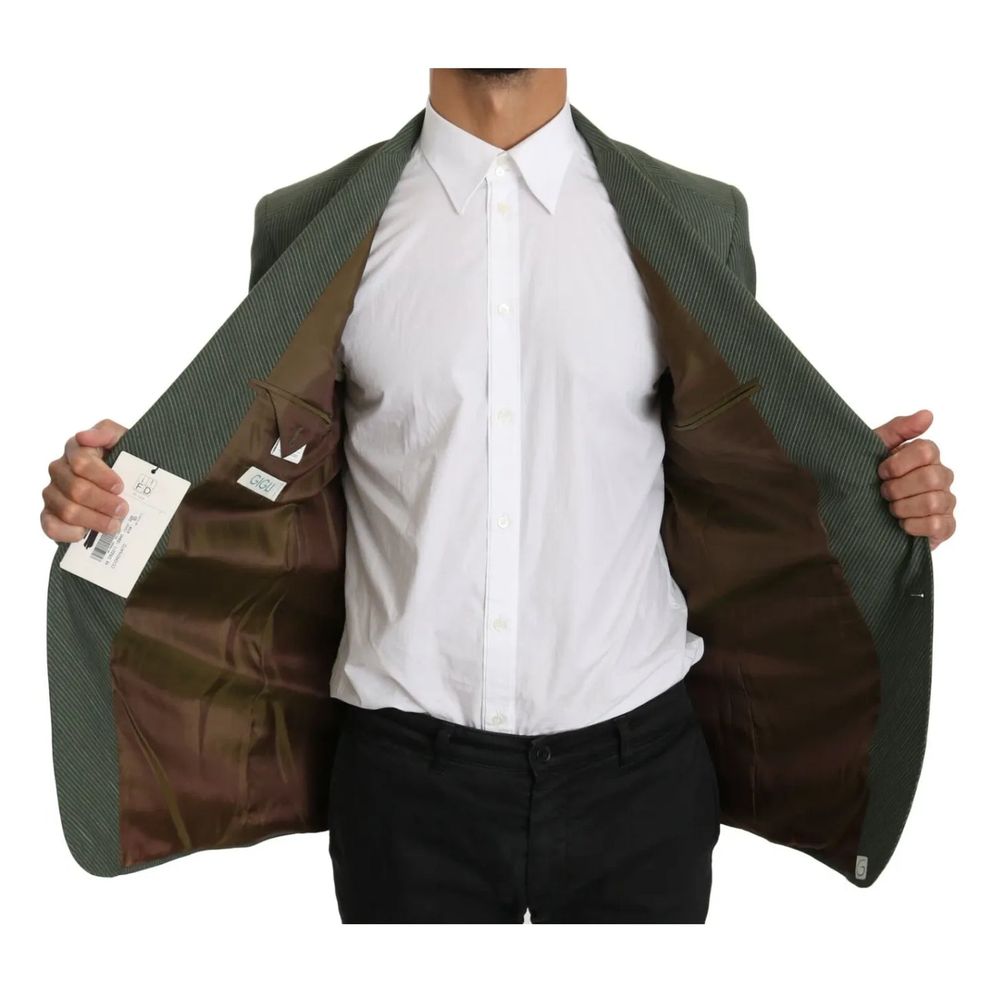 Romeo Gigli Green Linen Blazer One Piece Single Breasted Jacket