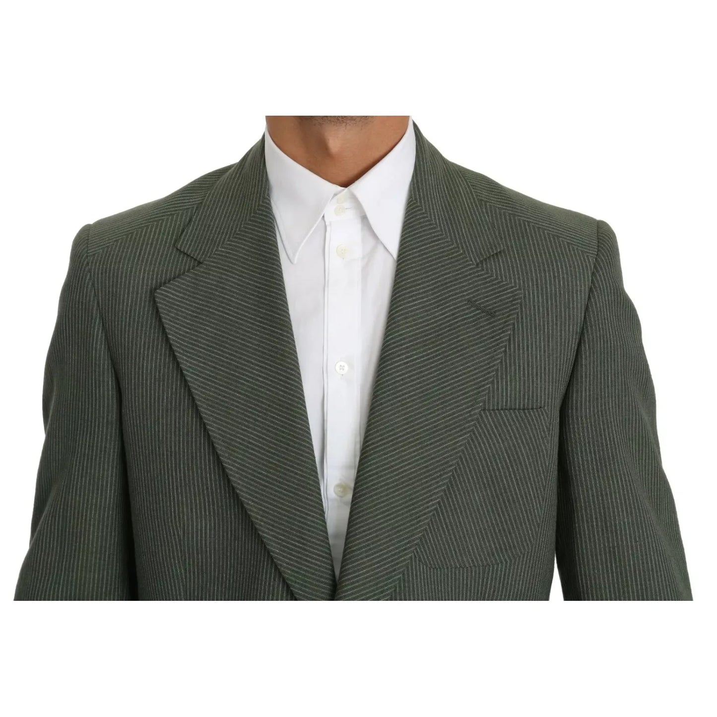 Romeo Gigli Green Linen Blazer One Piece Single Breasted Jacket
