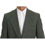 Romeo Gigli Green Linen Blazer One Piece Single Breasted Jacket KOS1616-50