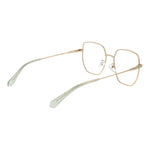 Polaroid Gold Women Glasses Frame with gold metal full-rim, square style featuring demo lenses.