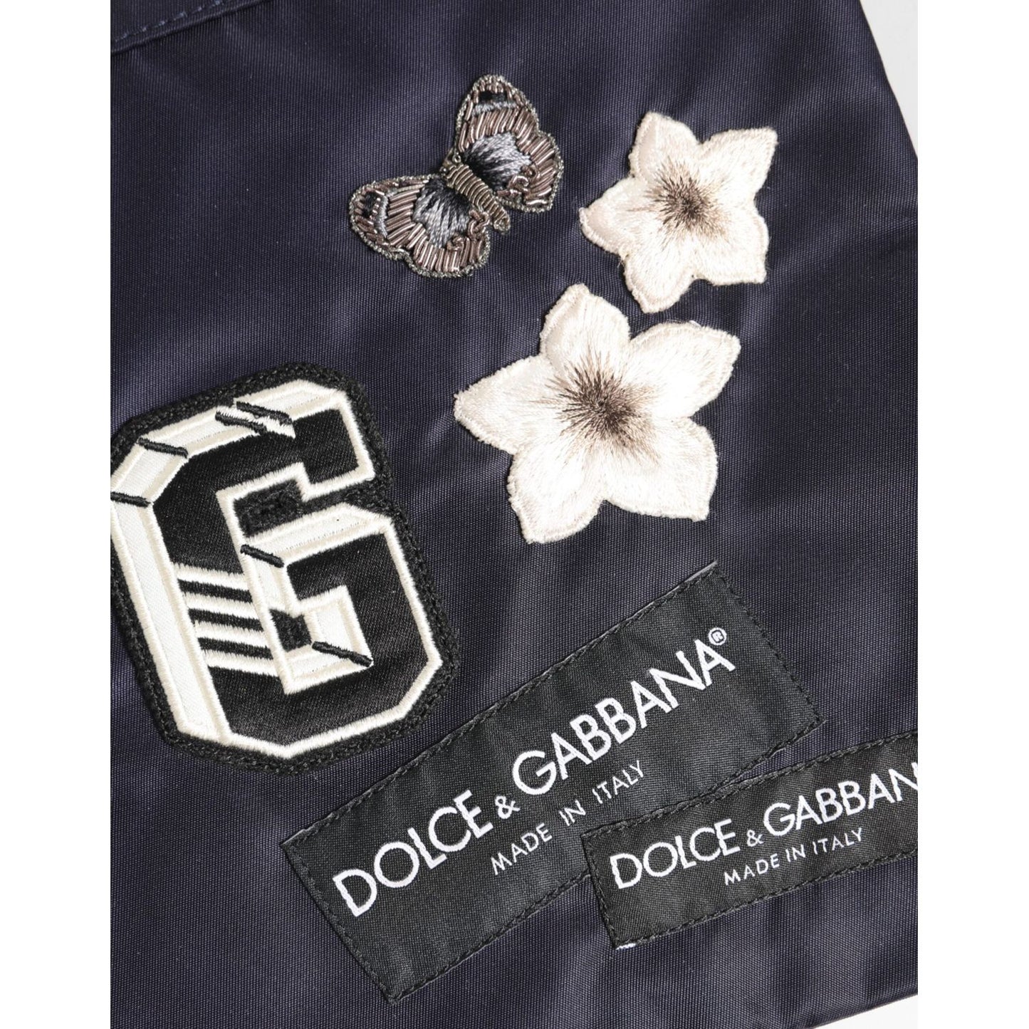 Dolce & Gabbana Blue DG Logo Patch Embellished Pouch Clutch Men Borse Bag BAG4654