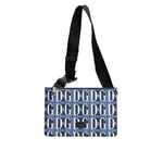 Dolce & Gabbana Blue White Leather D&G Logo Plaque Crossbody Borse Bag BAG4660