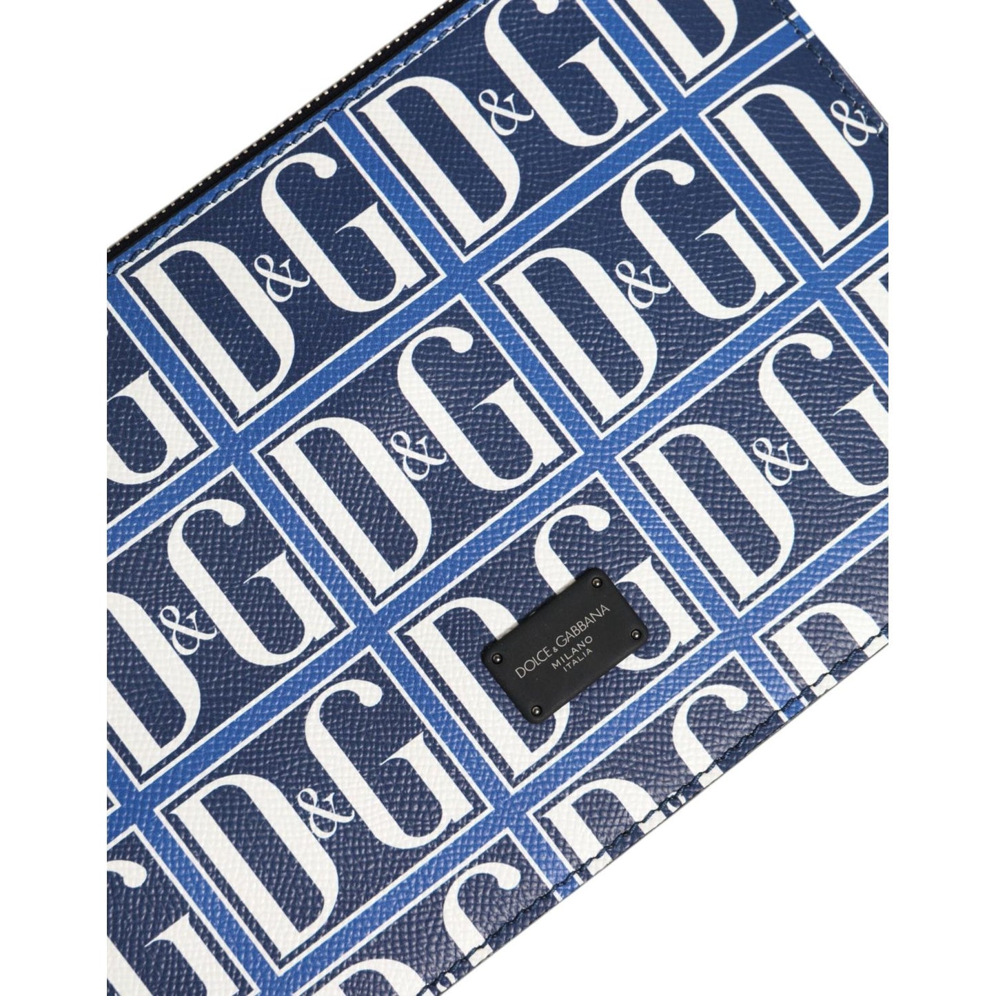 Dolce & Gabbana Blue White Leather D&G Logo Plaque Crossbody Borse Bag BAG4660