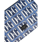 Dolce & Gabbana Blue White Leather D&G Logo Plaque Crossbody Borse Bag BAG4660