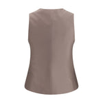 Giorgio Armani Single-breasted hemp and viscose Vest GI-GW001588U8130-IT44 | L
