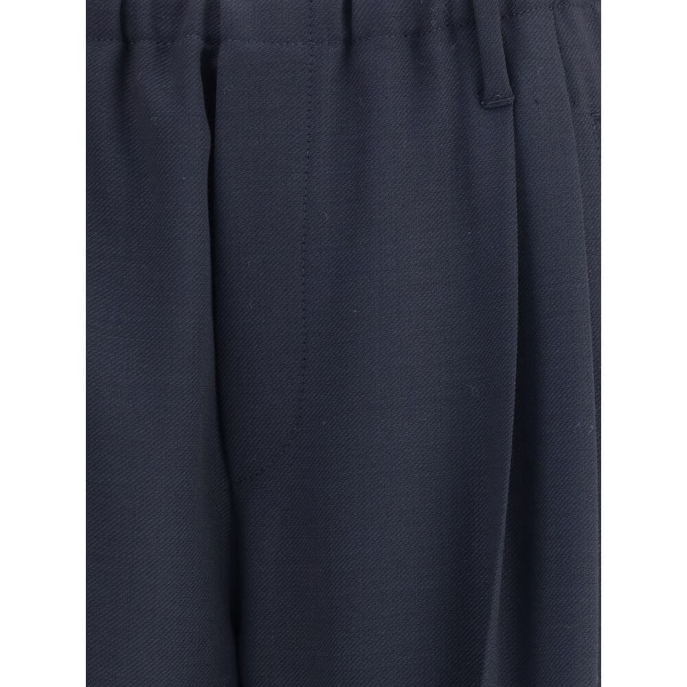 Brunello Cucinelli Gray Fleece Wool Casual Pants