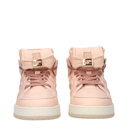 Fendi Pink Nylon High Top Sneakers