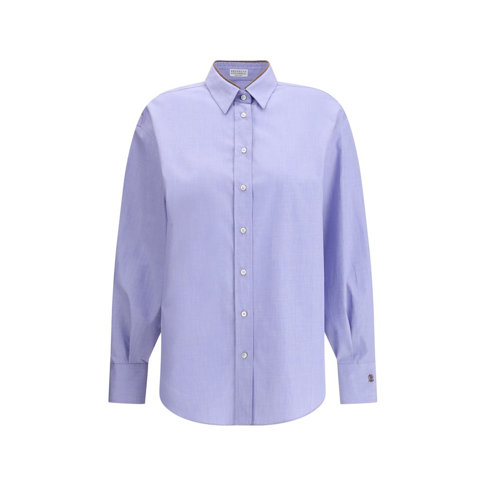 Brunello Cucinelli Light Blue Cotton Dress Shirt