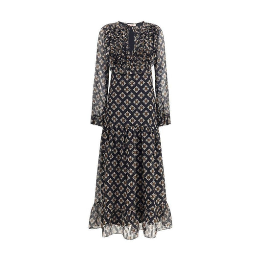 Kristina Ti Silk long Dress with rouches KR-KAL0095TI0301NR1-IT44 | L