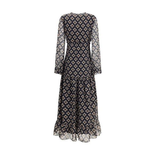 Kristina Ti Silk long Dress with rouches KR-KAL0095TI0301NR1-IT44 | L