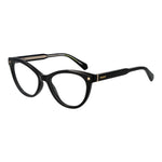 Polaroid Black Women Glasses Frame, full-rim cat eye style with black cellulose propionate frame, demo lenses, size 52-10-145.