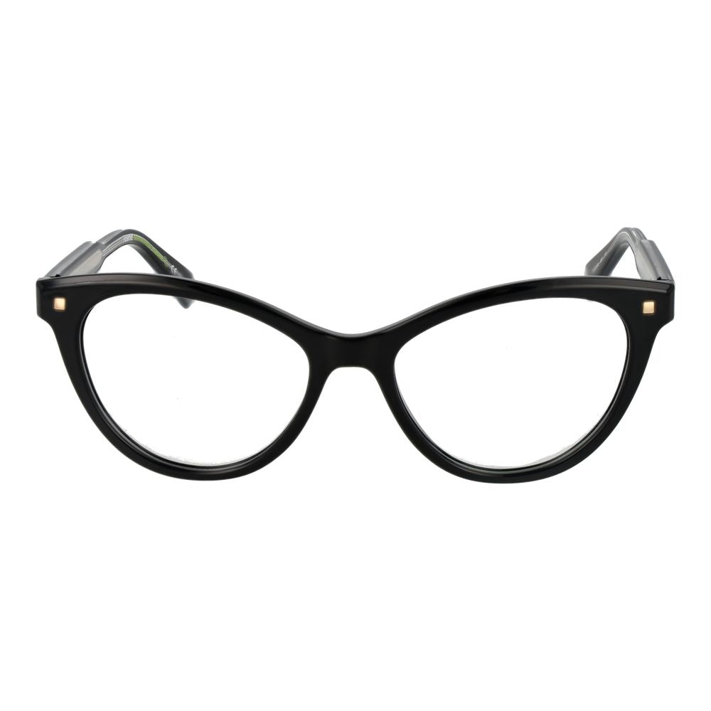 Polaroid Black Women Glasses Frame, full-rim cat eye style in cellulose propionate with demo lenses, size 52-10-145.