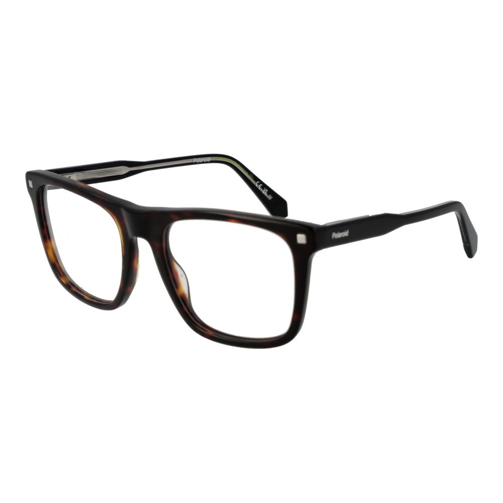 Polaroid Brown Men Glasses Frame full-rim acetate in rectangle style with demo lenses
