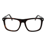 Polaroid Brown Men Glasses Frame, full-rim acetate rectangle with demo lenses, 53-11-145 size, includes branded case.