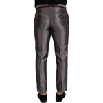 Dolce & Gabbana Gray Silk Metallic Men Dress Trouser Pants PAN73329-48