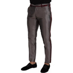 Dolce & Gabbana Gray Silk Metallic Men Dress Trouser Pants PAN73329-48