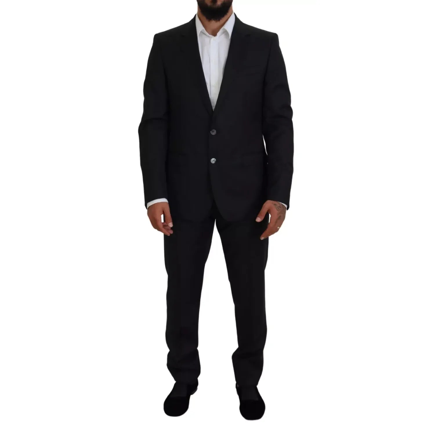 Dolce & Gabbana Melange Grey Wool 2 Piece MARTINI Suit