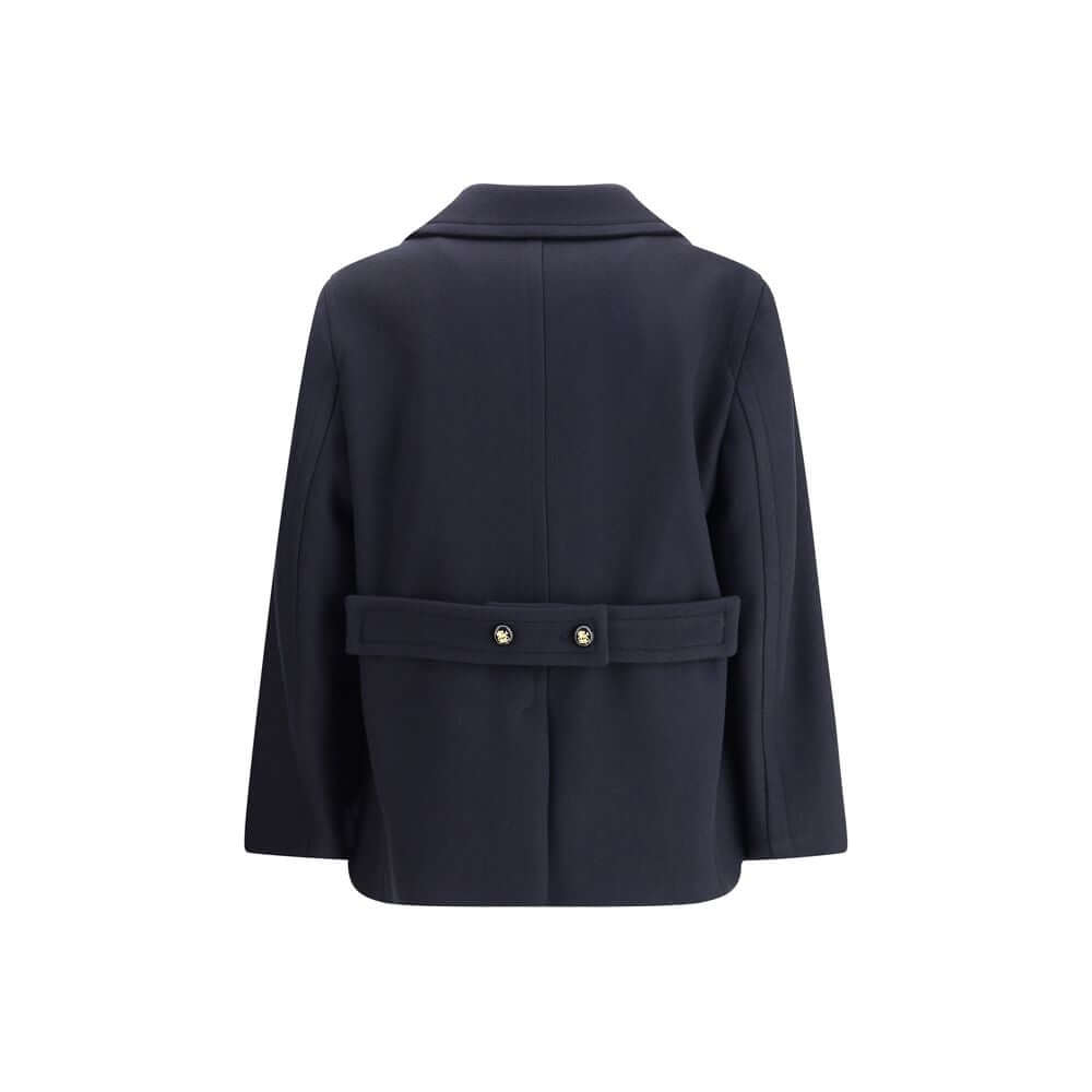 Valentino Blue Fleece Wool Coat