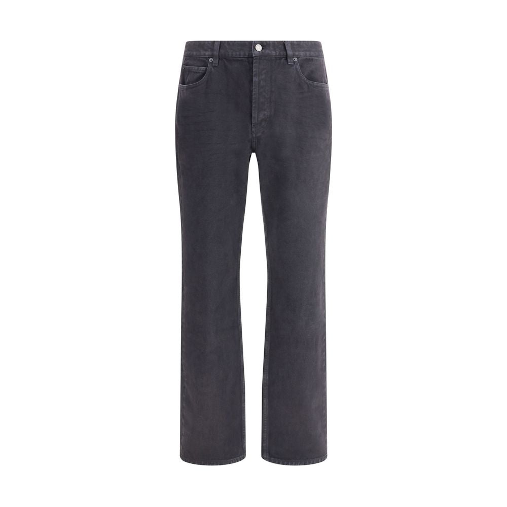 Saint Laurent Black Cotton Straight-Leg Jeans
