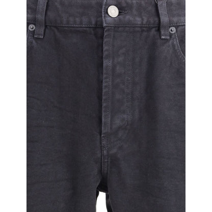 Saint Laurent Black Cotton Straight-Leg Jeans