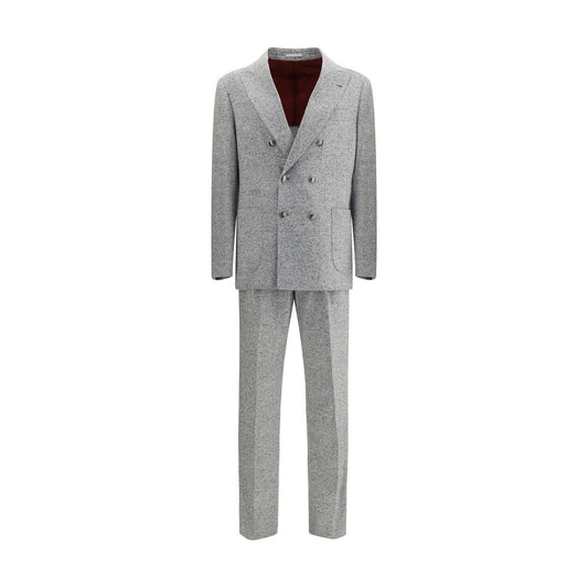 Brunello Cucinelli Wool and cashmere buttoned grisaille Suit BR-MV418LDBH2C251-IT50 | L