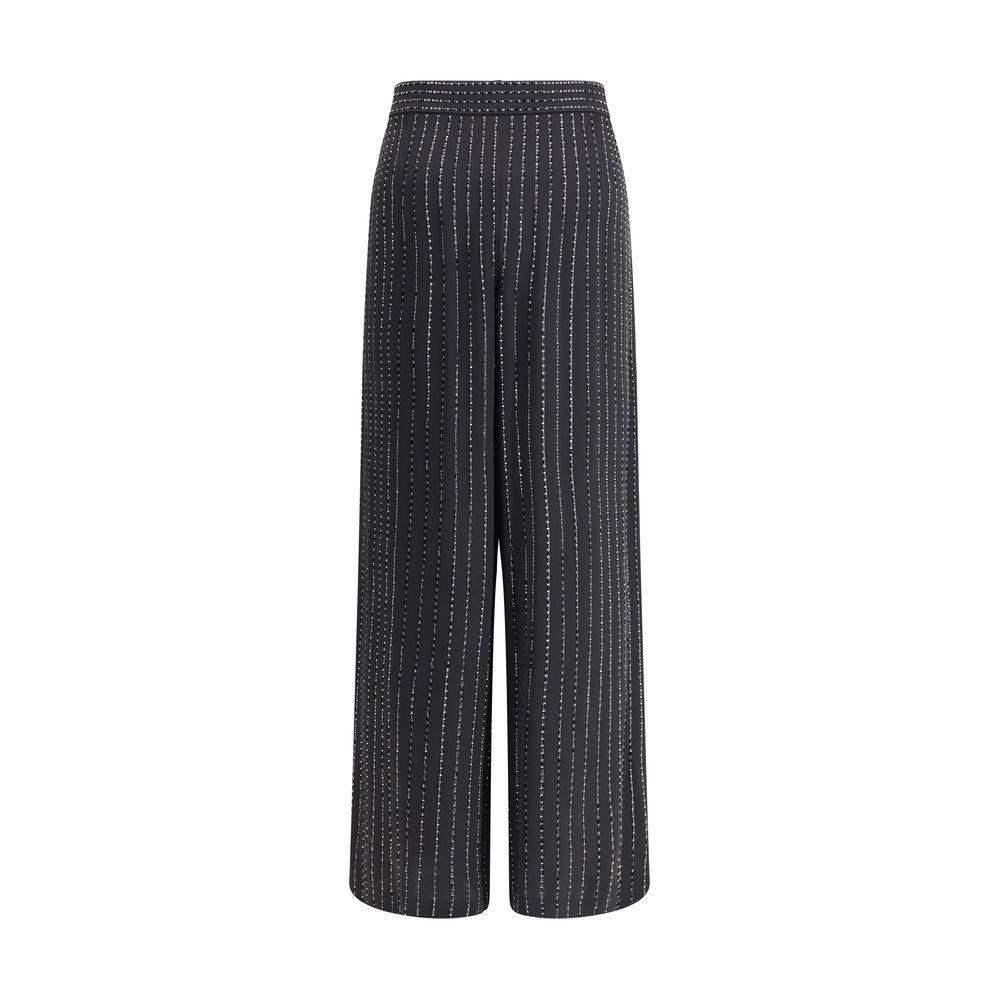 Giorgio Armani Wide-leg silk Pants with strass GI-GW001542ZZ017-IT46|XL