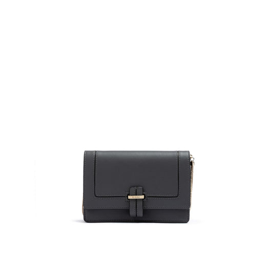 Giada Dark Grey Leather Clutch Bag