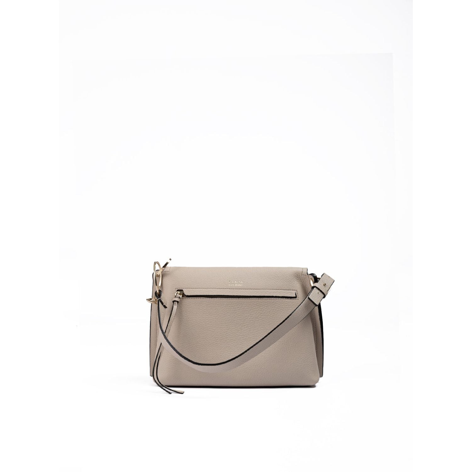 Front view with bag zipped and handles upright.