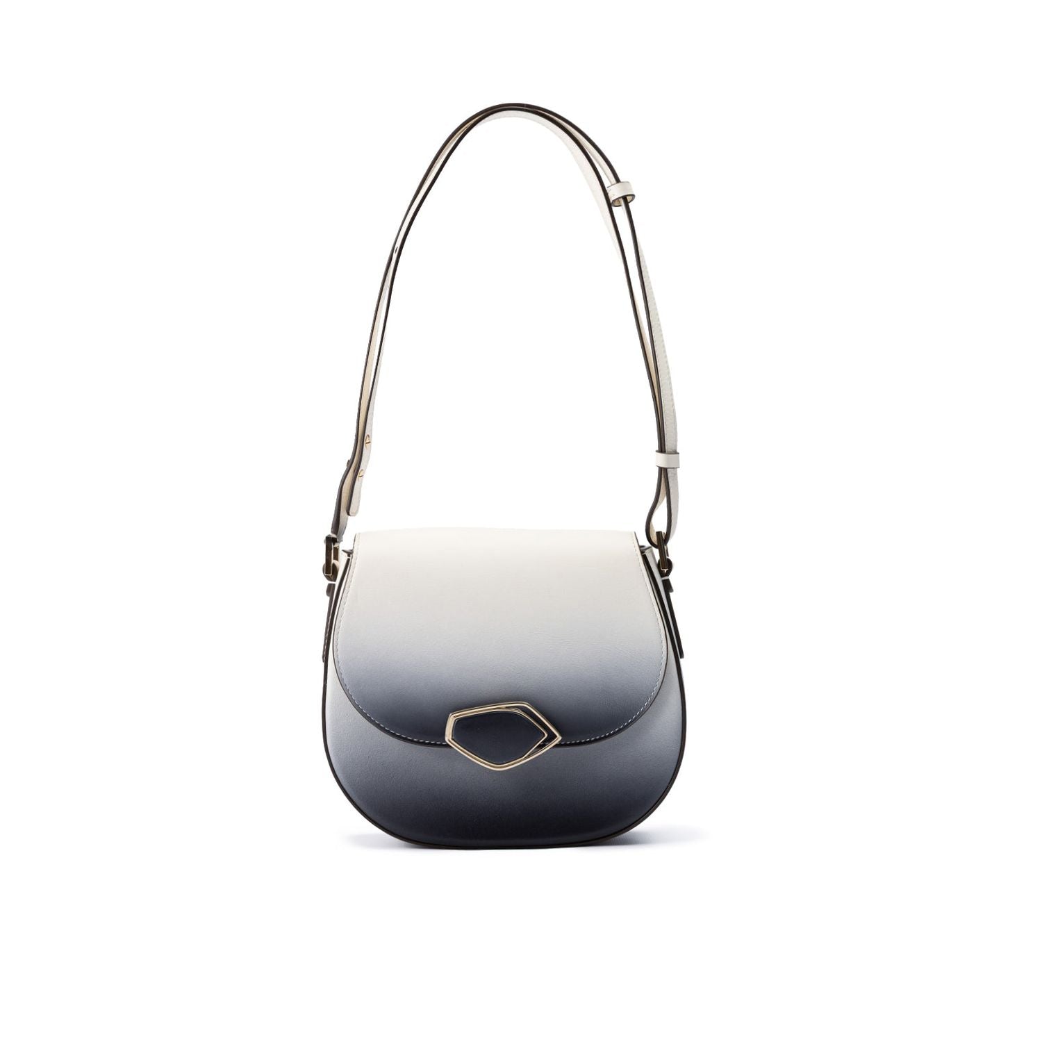 Front view with bag zipped and handles upright.
