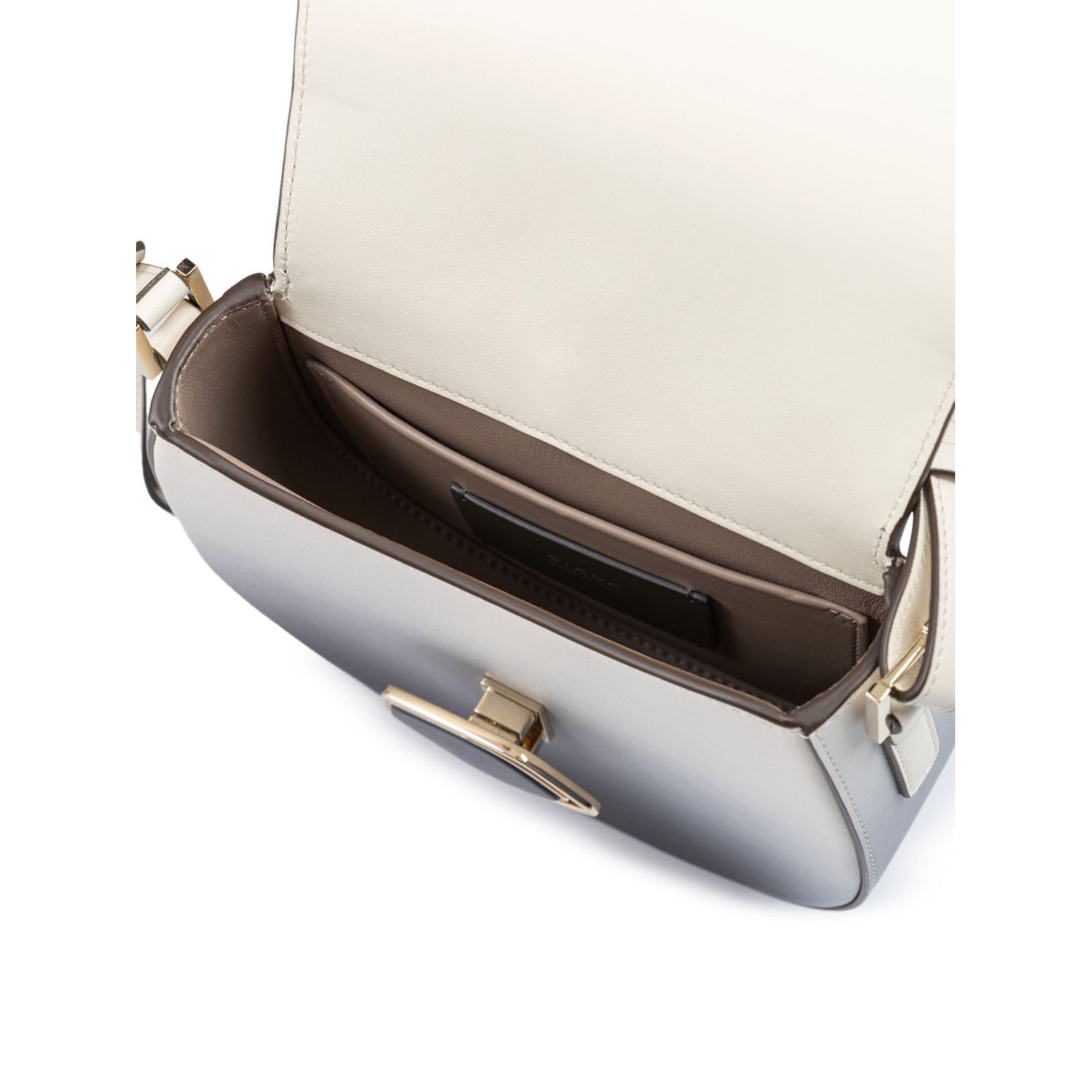 Front view with bag zipped and handles upright.