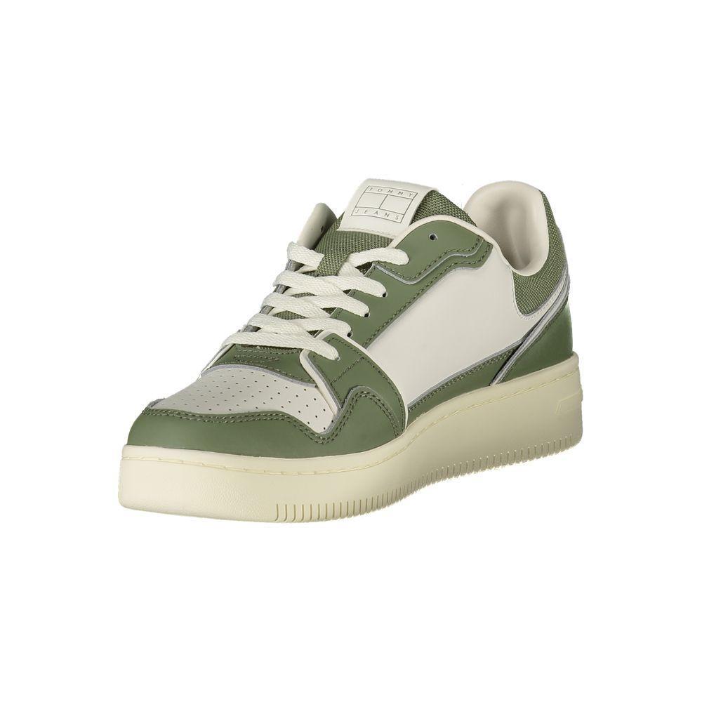 Tommy Hilfiger Green Leather Men Sneaker TO-39393-EU40/US7