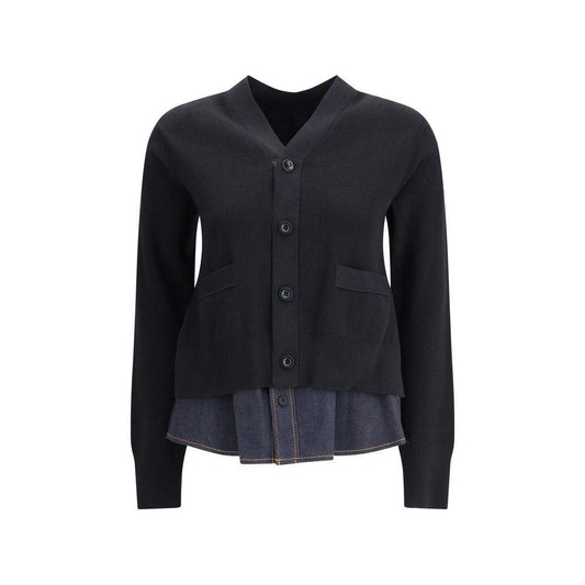 Sacai Cardigan with denim panel SA-2507968027-3
