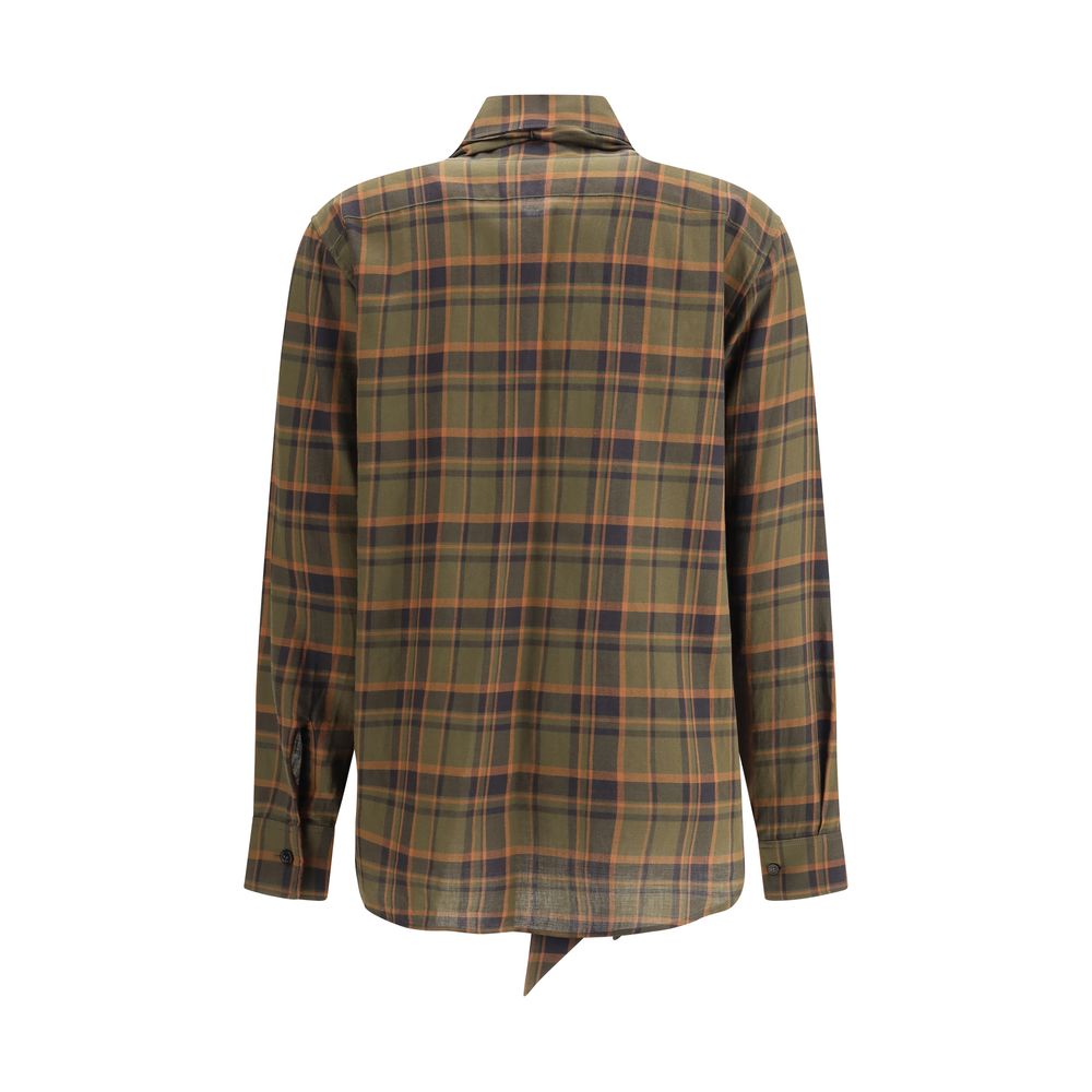 Saint Laurent Green Cotton Pattern Shirt