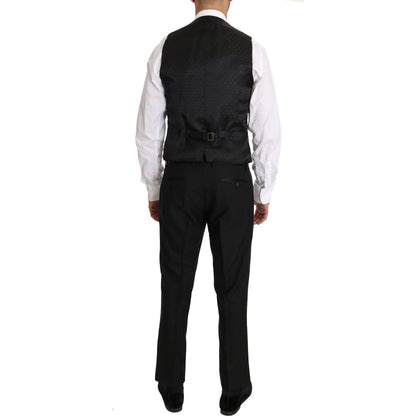 Dolce & Gabbana Black Wool Dress Waistcoat Gillet Vest