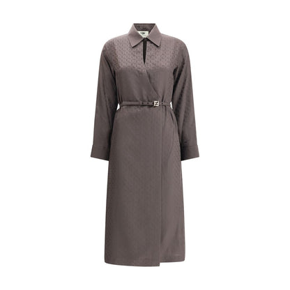 Fendi Brown Silk Casual Dress