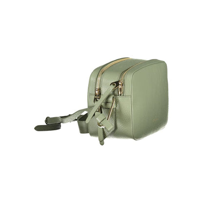 Coccinelle Green Leather Women Handbag with adjustable strap and dual compartments.
