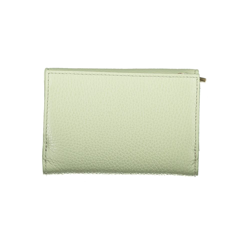 Coccinelle Green Leather Women Wallet - Italian crafted elegance with compartments, card slots, and coin pocket in sleek design.